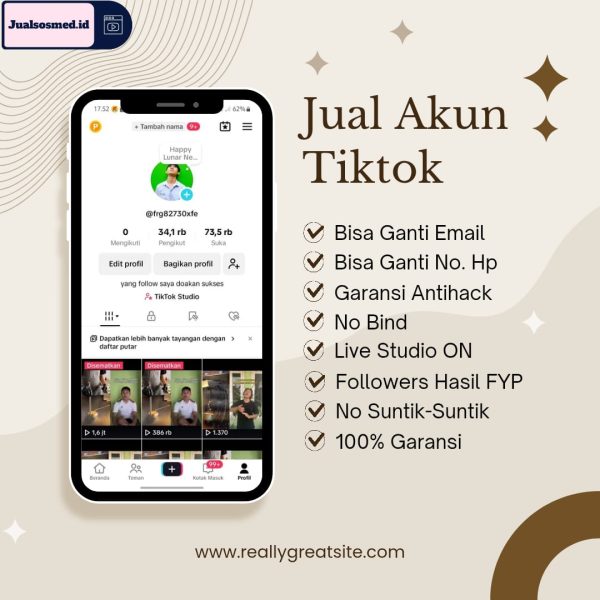 Jual Akun Tiktik 34K Followers