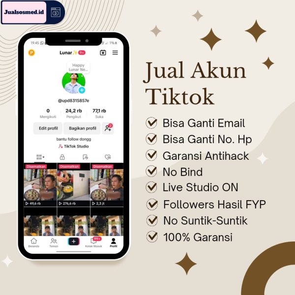 Jual Akun Tiktok 24k Followers